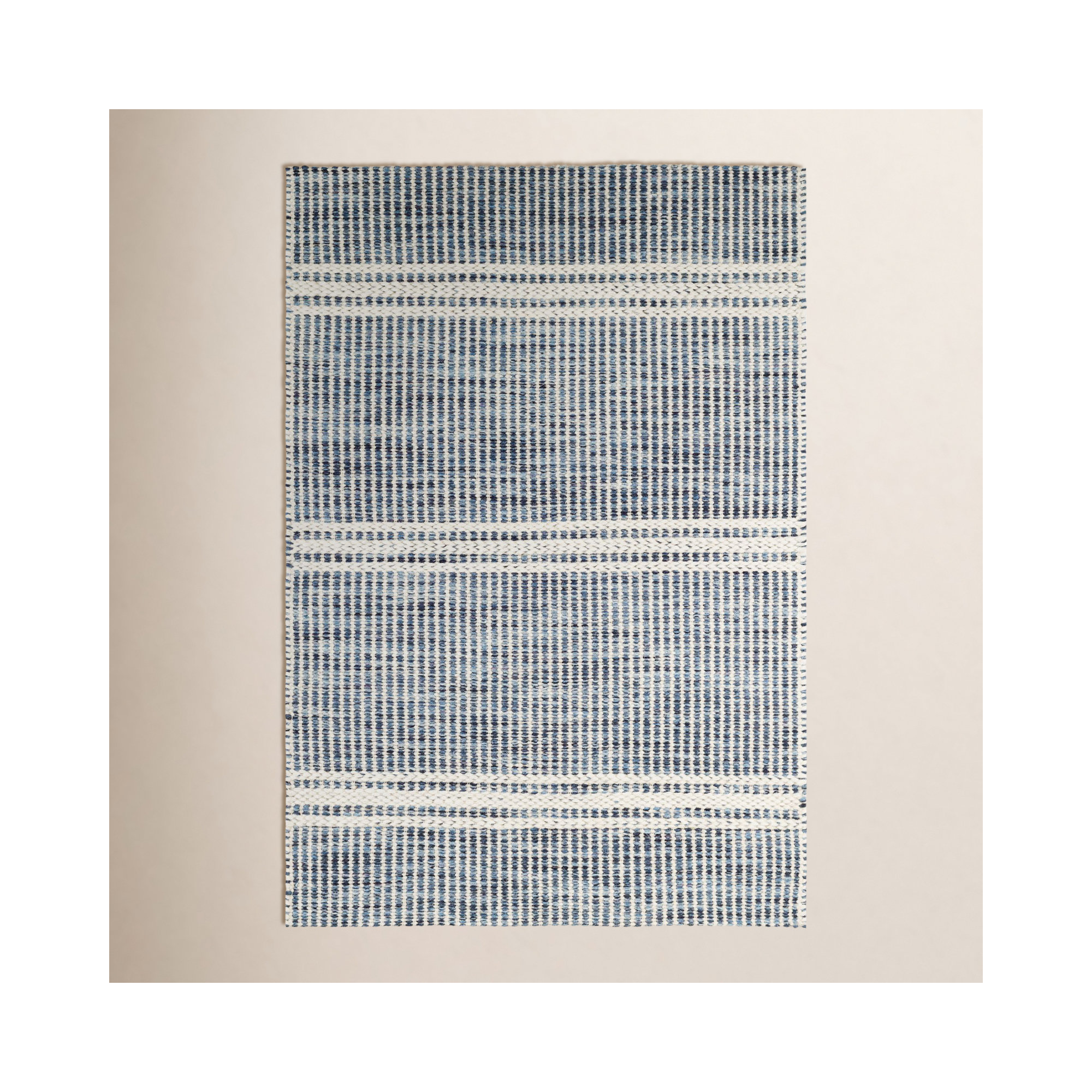 Malta Grey Handwoven Wool Rug, Rectangle 8'6" x 11'6", Blue