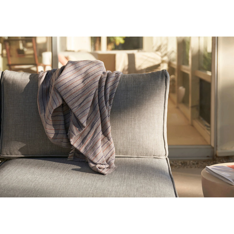 White Aluminum Outdoor Corner Chair - Left; Pacific Fog Gray