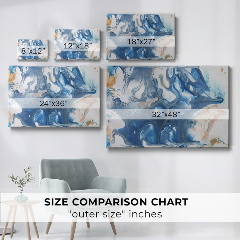 «Dancing Blue II», toile tendue avec châssis, H 12 po x l 18 po