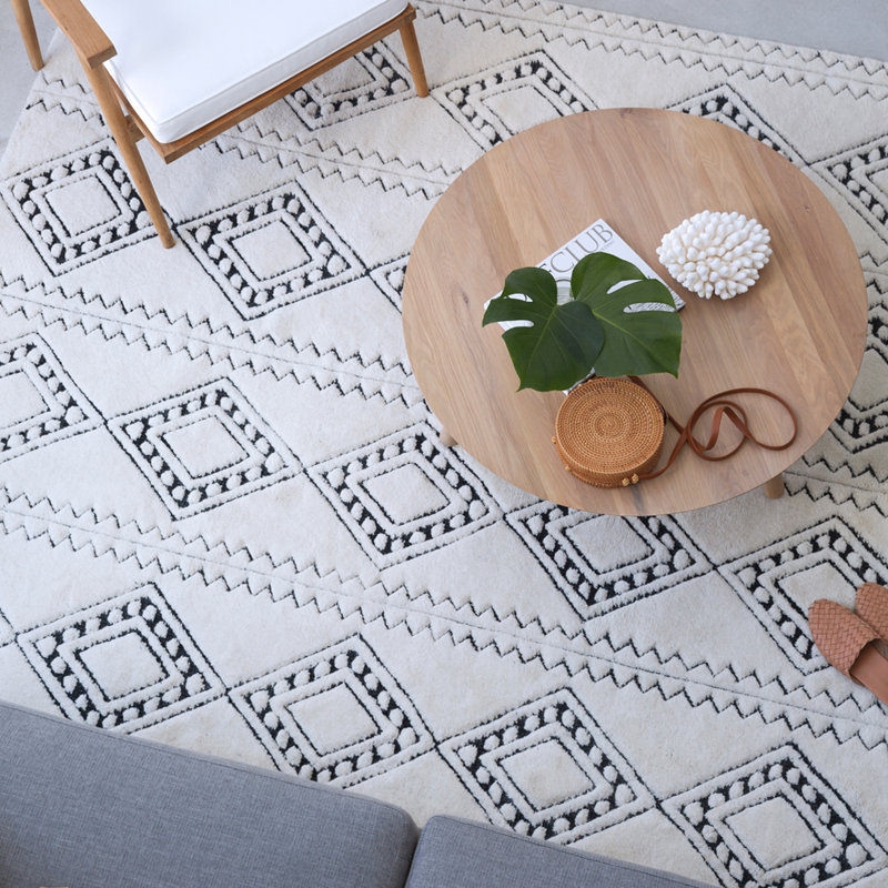 Wool Southwestern Area Rug in Gray, Runner 2'7" x 13'1"