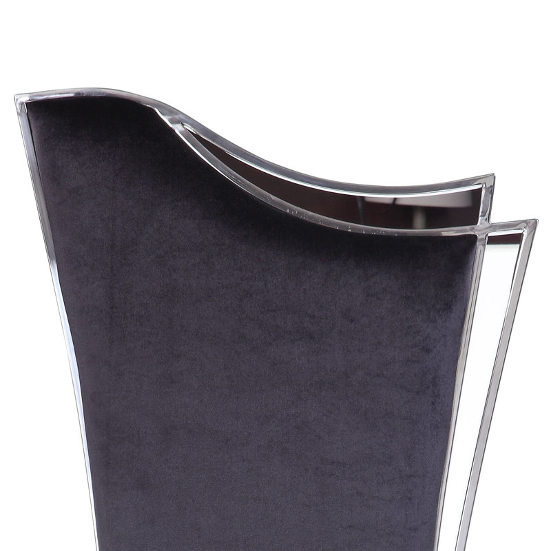 Wolverton Upholstered Side Chair in Black and Silver (Set of 2)