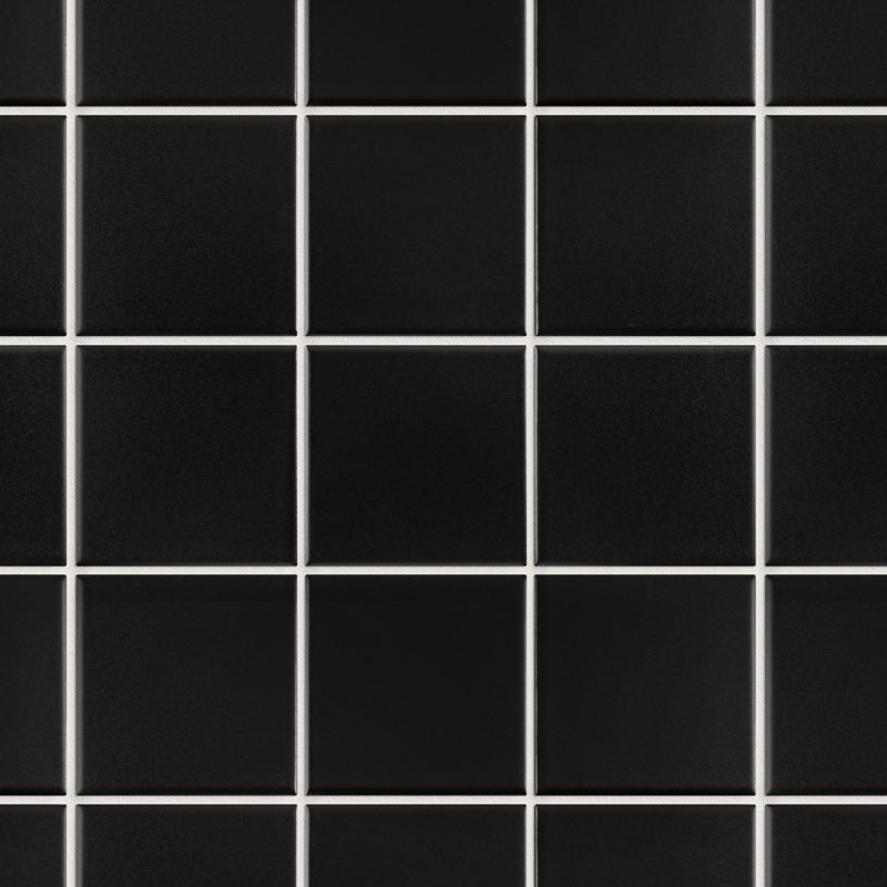 Porcetile 11.82 in. x 11.82 in. Squares Matte Porcelain Mosaic Wall and Floor Tile, Black