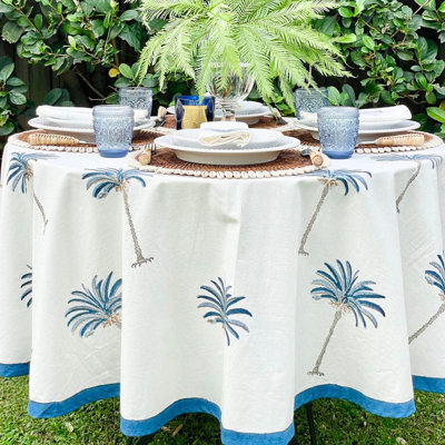 Nappe ronde - Palmier côtier bleu