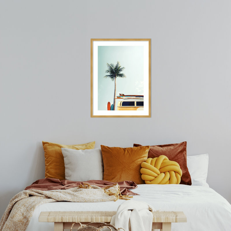 Surf Bus Yellow by Design Fabrikken, 27.5" H x 21" W x 0.75" D, Gold