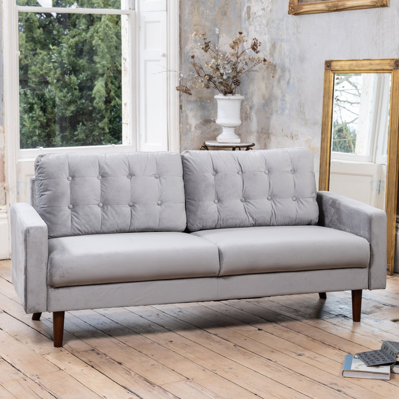 Katlyn 3 Seater Velvet Sofa, Grey