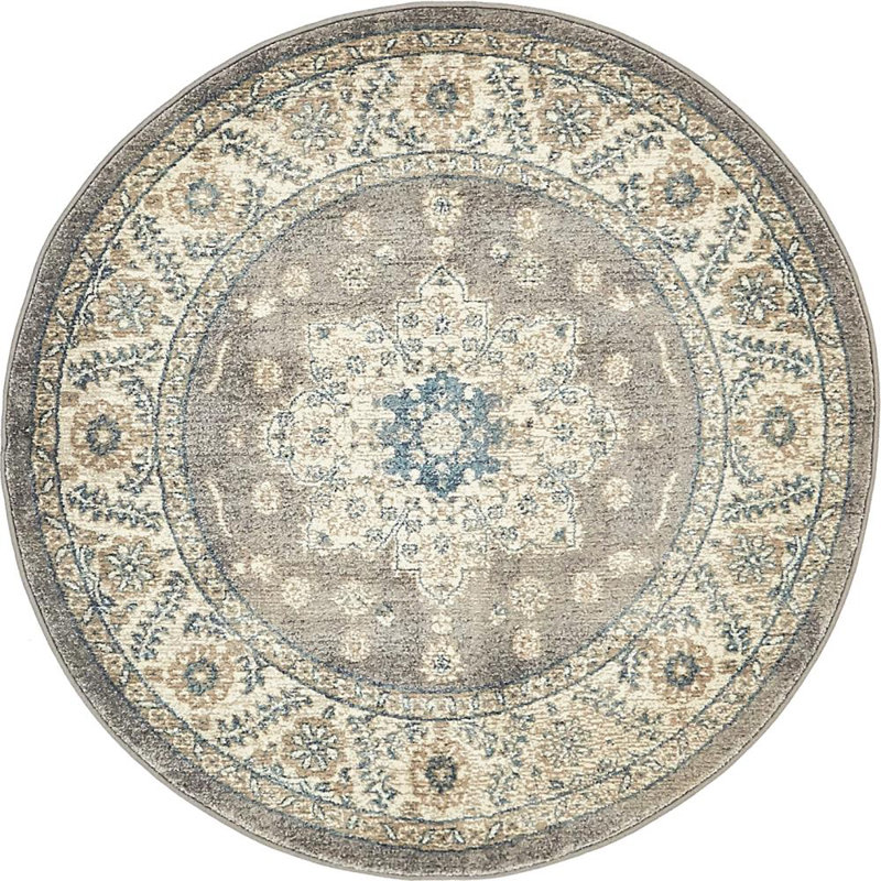 Gwendolyn Floral Indoor Rug, Round 4'1" - 2