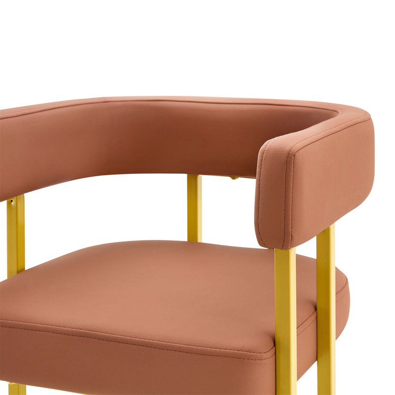 Ensemble de 4 tabourets de bar à hauteur de comptoir Modern en cuir de polyuréthane rembourré avec dossier et repose-pieds, chaises de cuisine Mid-Century de 26 pouces