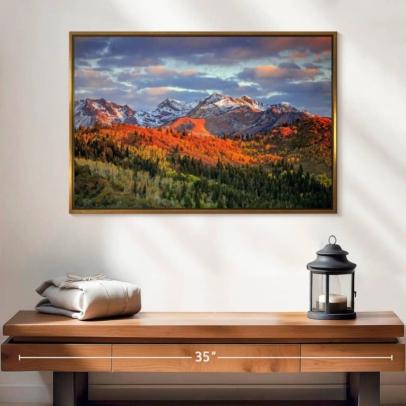 Mont Wasatch, Cadre flottant doré, 25 po x 17 po