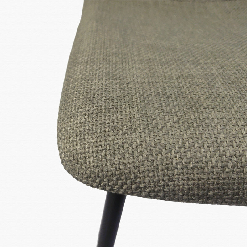 Vassilena Modern Kitchen Dining Room Chairs,Upholstered Dining Accent Chairs Cushion Seat And Sturdy Metal Legs, Light Gray