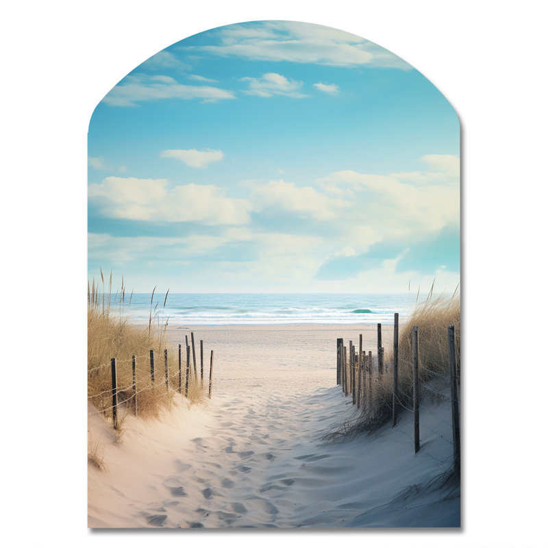 «Rosenberry - Asymmetric Coastal Beach Sand», art mural en métal, H 34 po x l 25 po
