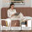 Bedias Set of 2 Twin Upholstered Platform Bed, Velvet Bed Frame with Vertical Channel Adjustable Headboard, Wooden Slats Support, No Box Spring Needed, Noise Free, Brown-368812028
