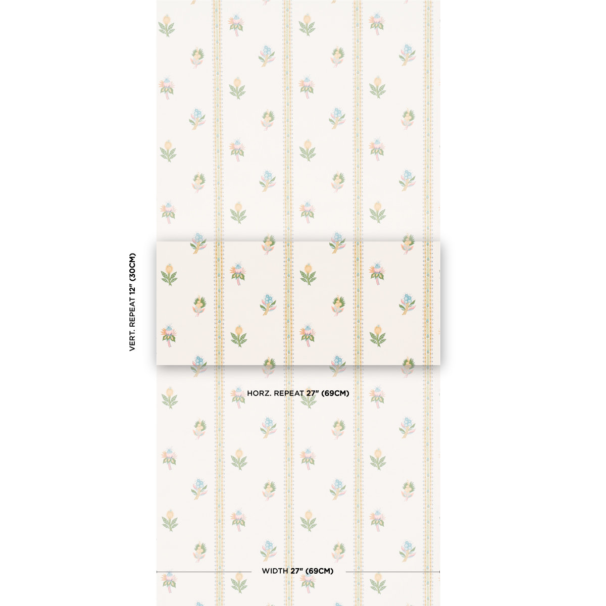 Les Fleurs Wallpaper Roll, Citron