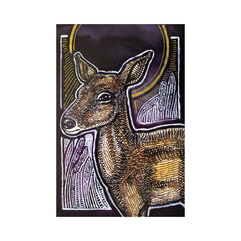 Oh! Deer 1 Piece Wrapped Canvas Painting