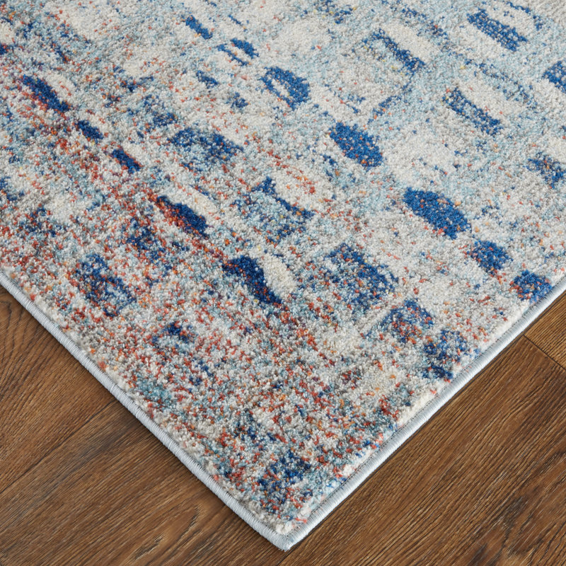 Tapis bleu / multicolore Groh Pardue, Rectangle 10 pi x 14 pi