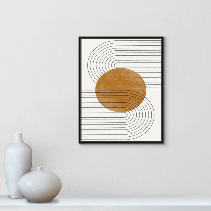 Échos courbés par Miuus Studio, Framed Canvas, 23.5'' W x 29.5'' H, Cadre flottant noir
