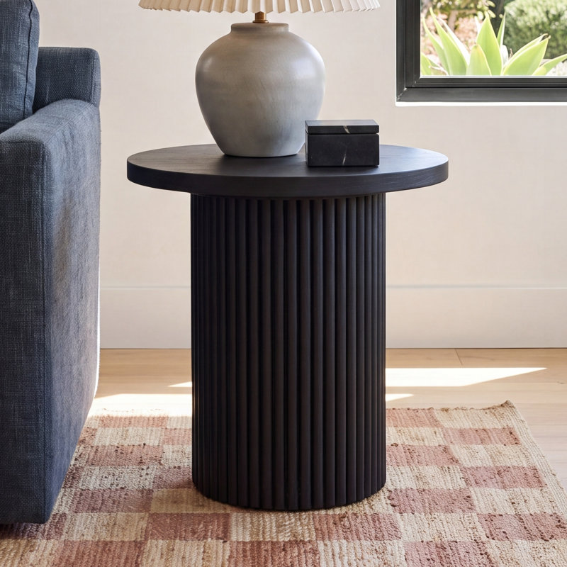 Fairmont Round End Table, Black