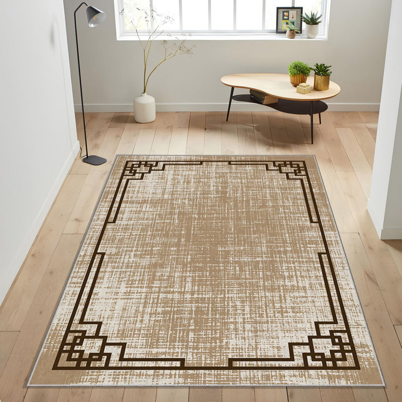 Luxurious Woven Carpet, 100% Polyester, 70.9 x 110.2 Inches | 740 g/m², Non-Slip Felt Dot Underside, 0.2 Inch Pile Height | Machine Washable, Easy Care, Perfect for Living Room & Bedroom Décor