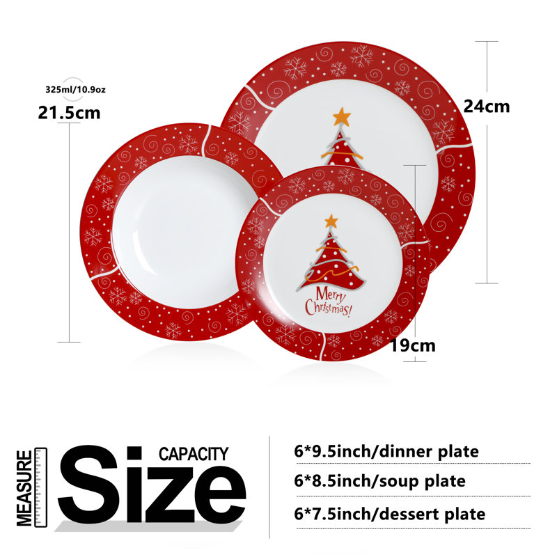 18 Piece Dinnerware Set, Service for 6 