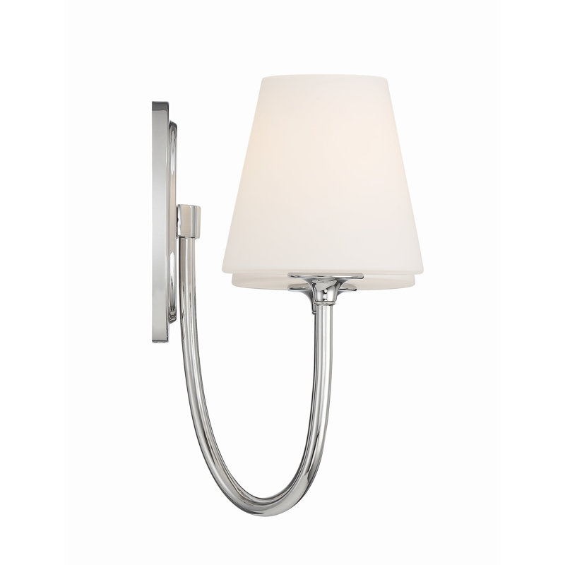 Armida Arcus 2-Light Dimmable Steel Armed Sconce, Polished Nickel