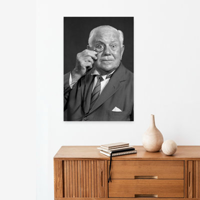 1950S 1960S Surprised Senior Businessman Man Looking At Camera Through Monocle With Funny Alarmed Facial Expression Classic Retro Vintage Portrait ...