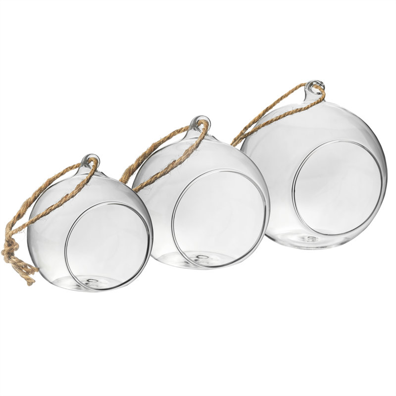 Nicola Spring - Hanging Glass Terrariums - 3 Sizes - Clear