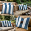 Ensemble de 4 coussins décoratifs Sunbrella, coussins décoratifs d'extérieur carrés de 22 po x 22 po-126758196-126758216