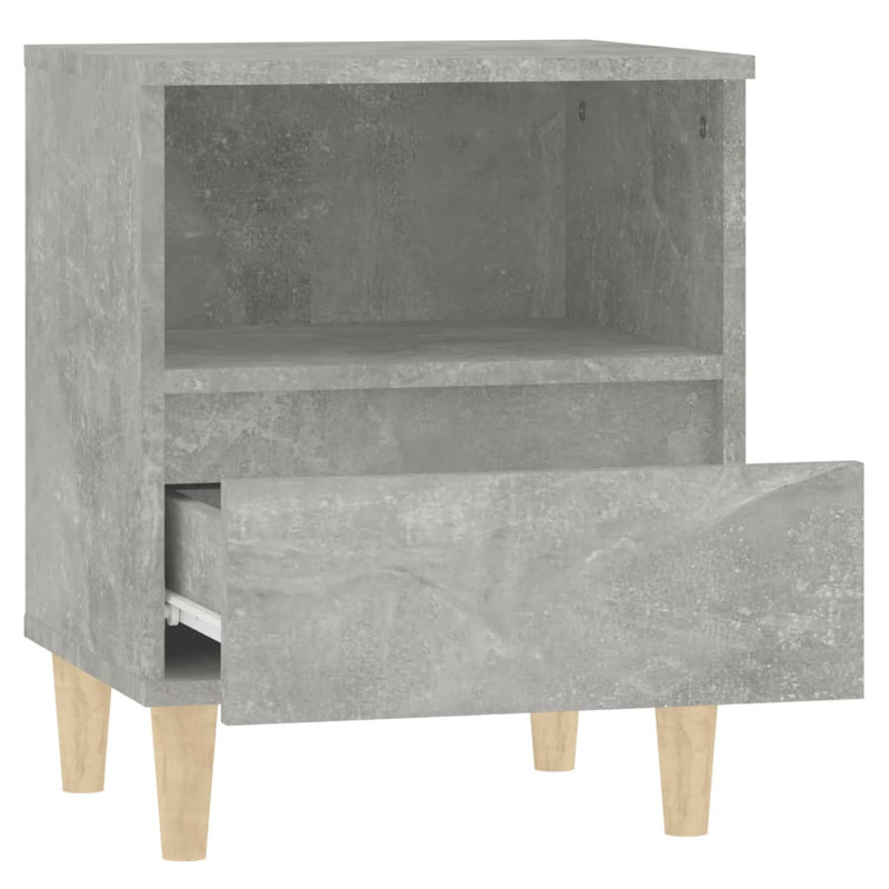 Jaiman 40cm W Bedside Table, Grey, Set of 2