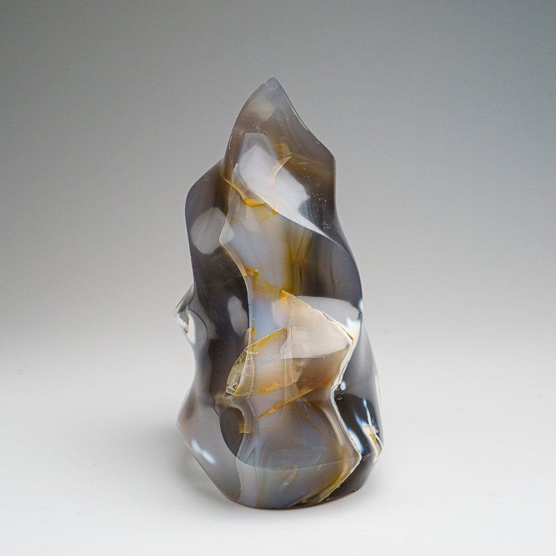 Genuine Polished Blue Chalcedony Orca Stone Flame Freeform (1.8 Lbs)