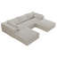 Canapé 118,2 po Cloud, tissu velours côtelé, sièges profonds, conception à deux couches, coussin amovible, sans assemblage, combinaison de bricolage pour salon, chambre à coucher, salle de conférence, appartement, blanc-1758994413-1758994412