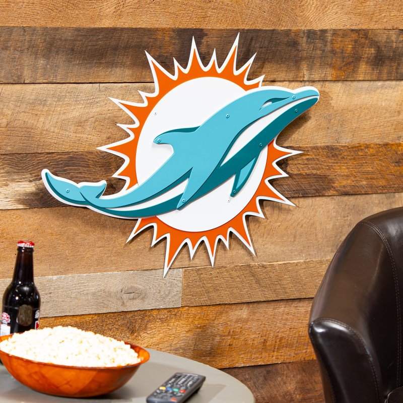 «Miami Dolphins Layered», art mural en métal