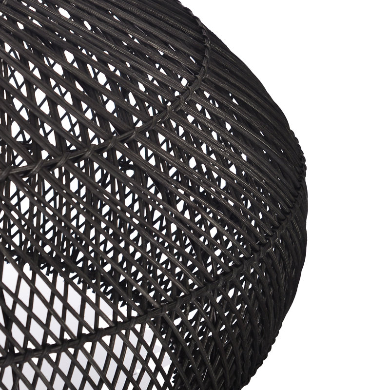 Luminaire suspendu en rotin noir Boho Home Decor