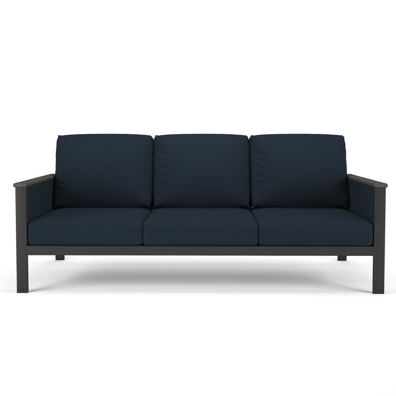 Townsend 80'' Wide Outdoor Patio Sofa with Sunbrella® Cushions, Canvas Navy, Black/Canvas Navy