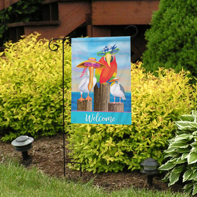 Coastal Bird Welcome Summer Garden Flag