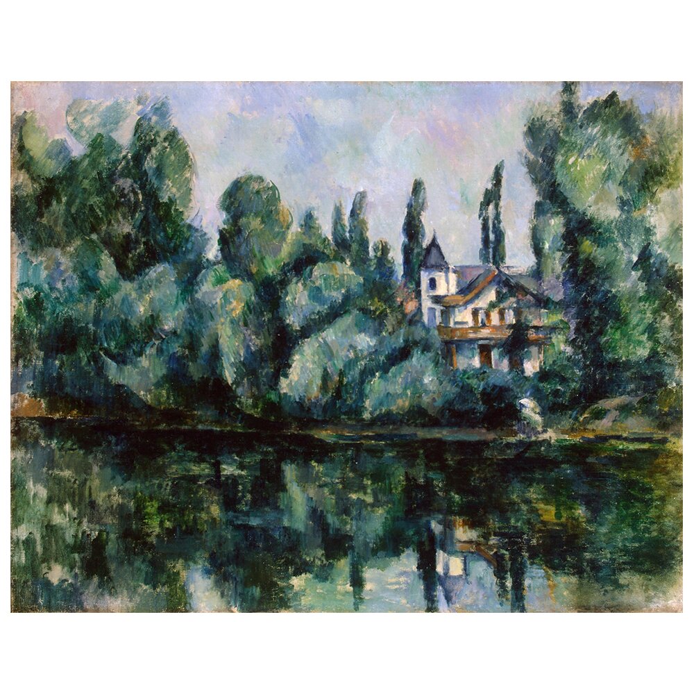 Leinwandbild Die Ufer der Marne (Villa am Ufer eines Flusses) von Paul Cezanne