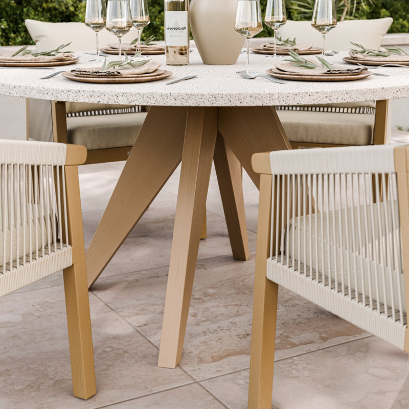 Astral Round 150cm Dining set with Roma Rope chairs 