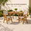 Dining Chair Set Of 2, Hdpe Outdoor Chairs With Textilene Back And Seat, Teak