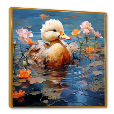 «Ducklings Morning Quack Lake I», art mural canard