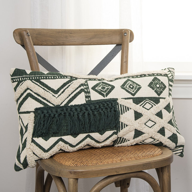Coussin lombaire géométrique ivoire