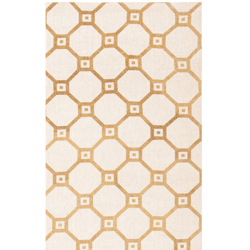 Nilde Cedar Brook Hand Loomed Jute Geometric Rug, Rectangle 5' x 8'