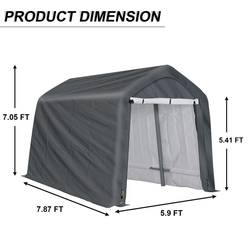 Remise de rangement portative en polypropylène, H 84,60 po x l 70,80 po x P 94,44 po