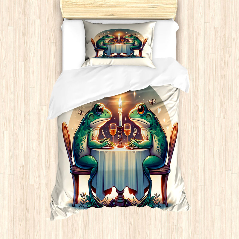 Frog Duvet Cover, Twin Duvet Cover + 1 Standard Shams