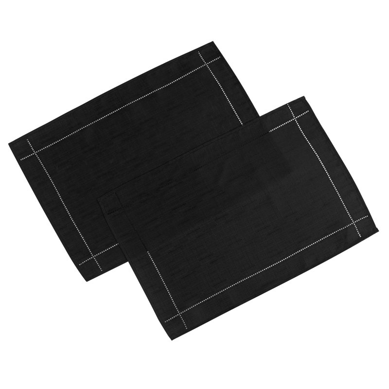 LINEN LOOK Kaylin Placemats, Black
