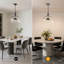 Lustre tambour industriel avec abat-jour en verre transparent-1745004987