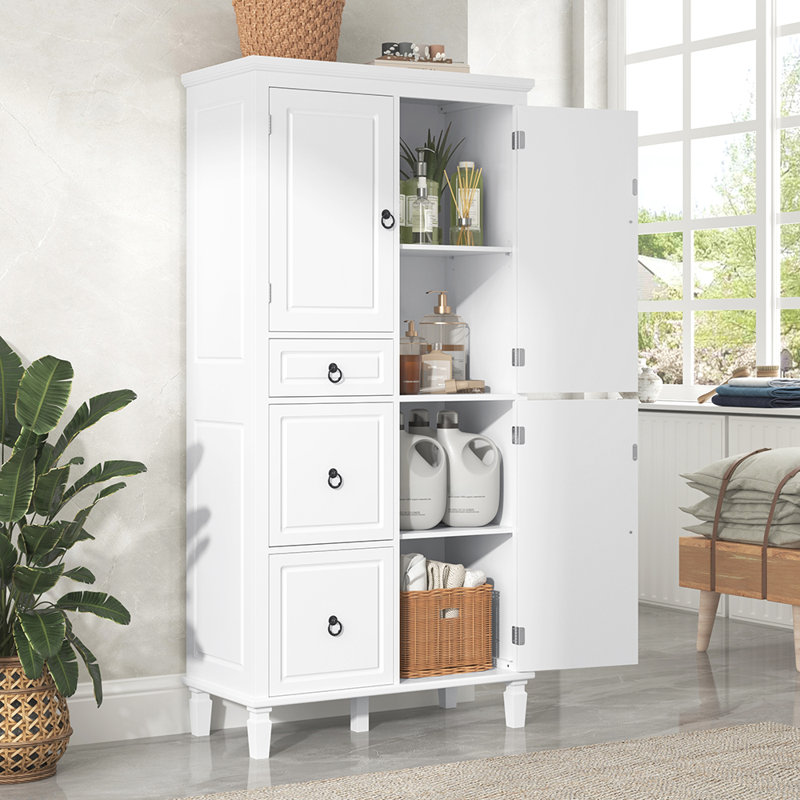 Multi-Functional Storage Cabinet with Adjustable Shelves and 3 Drawers
