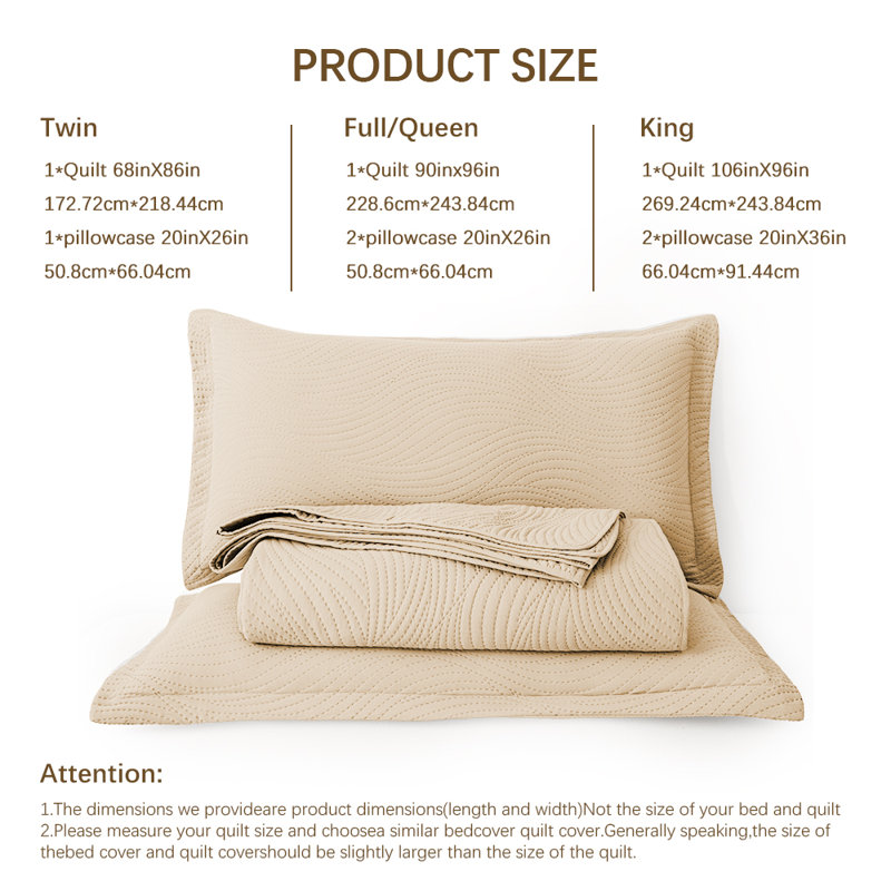 Ensemble de couvre-lit 3 pièces XAKING - Ensemble de courtepointe légère en microfibre réversible et respirante avec 2 taies décoratives