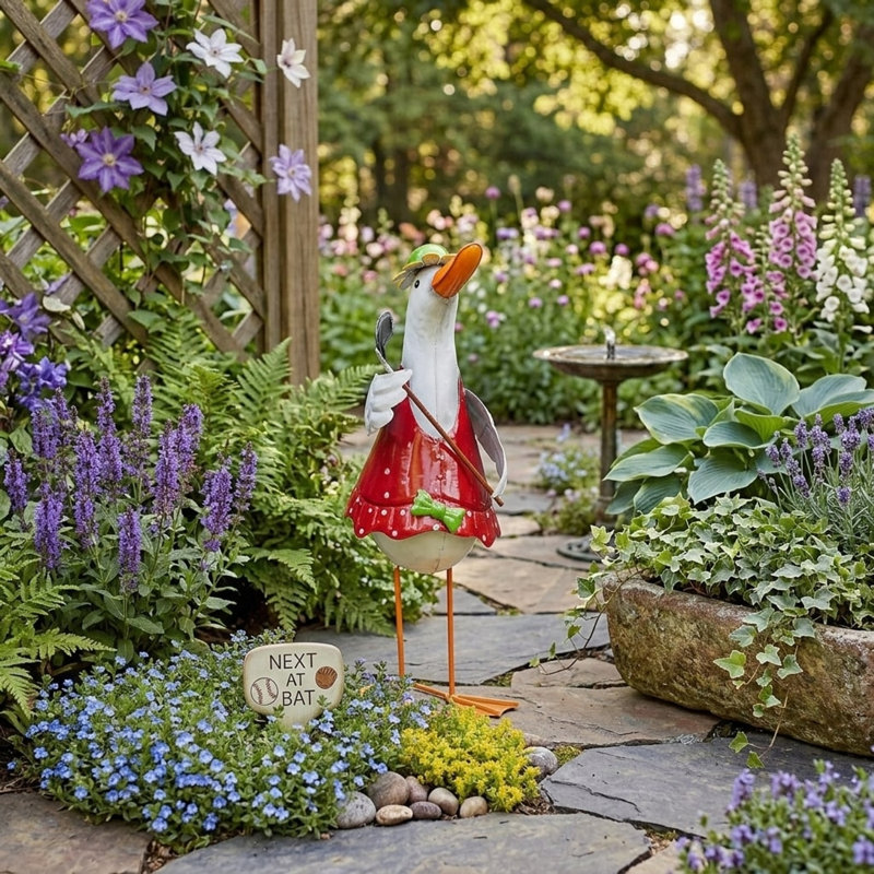Tin Garden Statue, Red