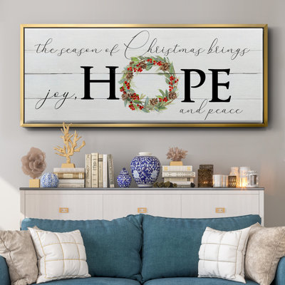 Joy Hope and Peace- Framed Canvas