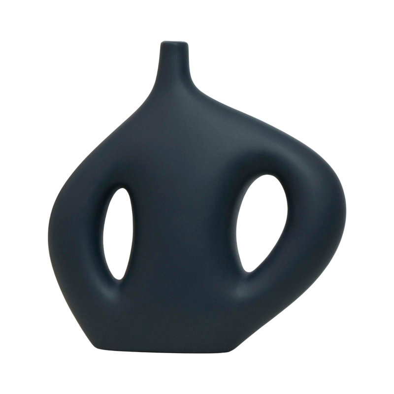 Cyna Ceramic / Porcelain Table Vase, Black