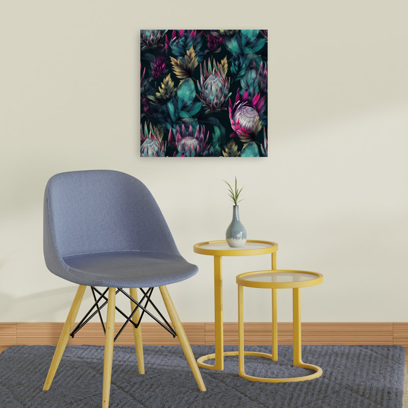 Aquarelle botanique, art floral abstrait 24, H 24 po x l 24 po