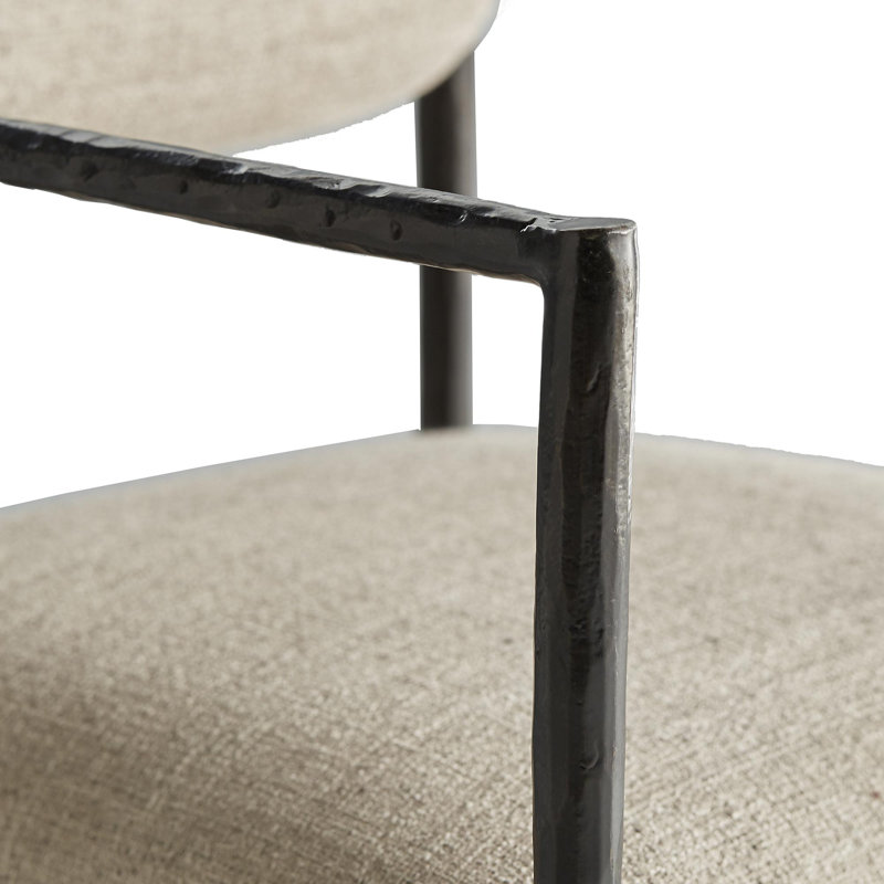 Barbana Upholstered Arm Chair, Pewter